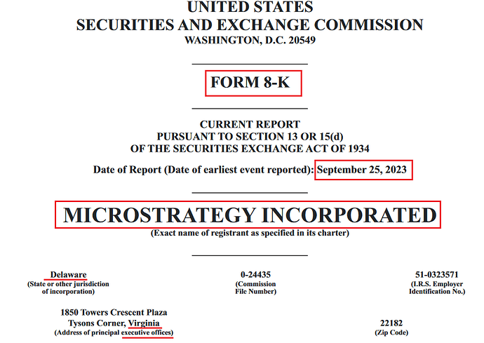 SEC Microstrategy form 8-k 25 09 23