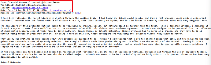 email satoshi em 2015 projeto bitcoinxt
