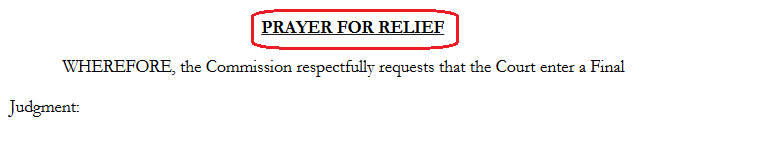 Prayer for relief