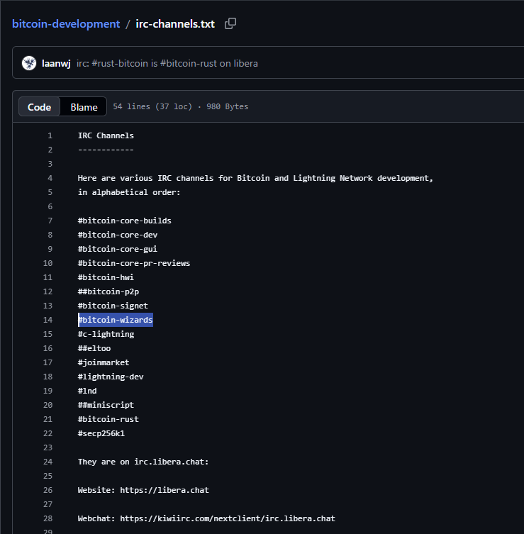 bitcoin irc developers channels